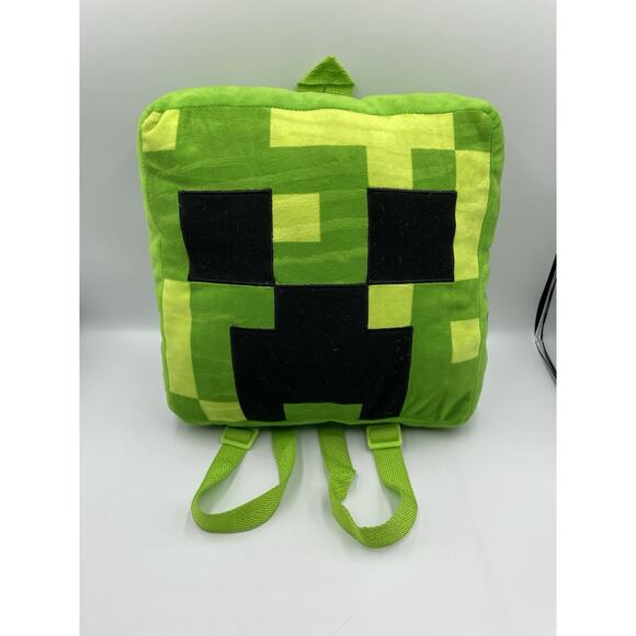 Minecraft Pillow Backpack Plush Stuff Animal Creeper Green Boys Girls Mojang - Picture 1 of 7